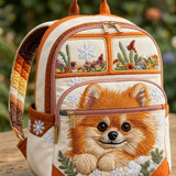 Pomeranian Cactus Quilted Backpack