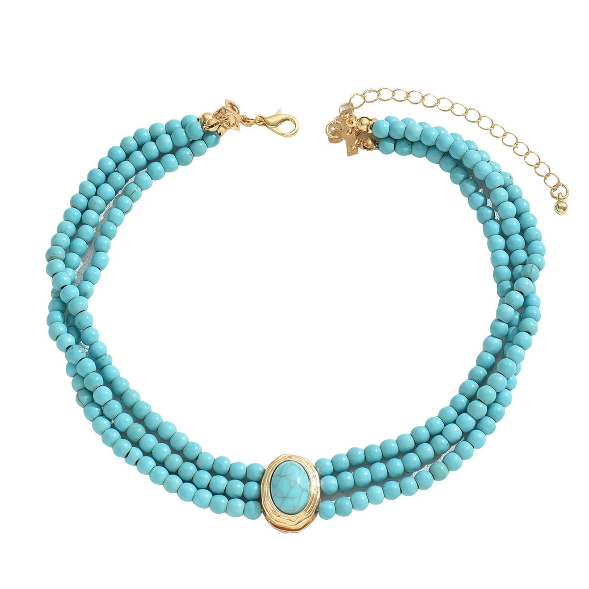 COLLIER ÉLÉGANT VINTAGE TURQUOISE PERLÉ