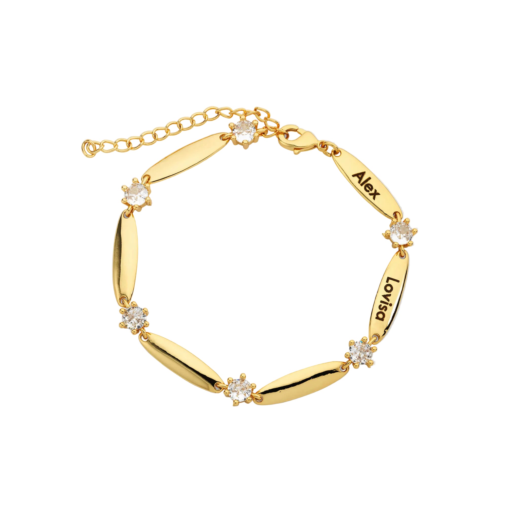 Bracelet Personnalisé à Barres et Cristaux