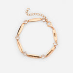 Bracelet Personnalisé à Barres et Cristaux