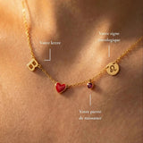 COLLIER AVEC INITIALE EN FORME DE CŒUR