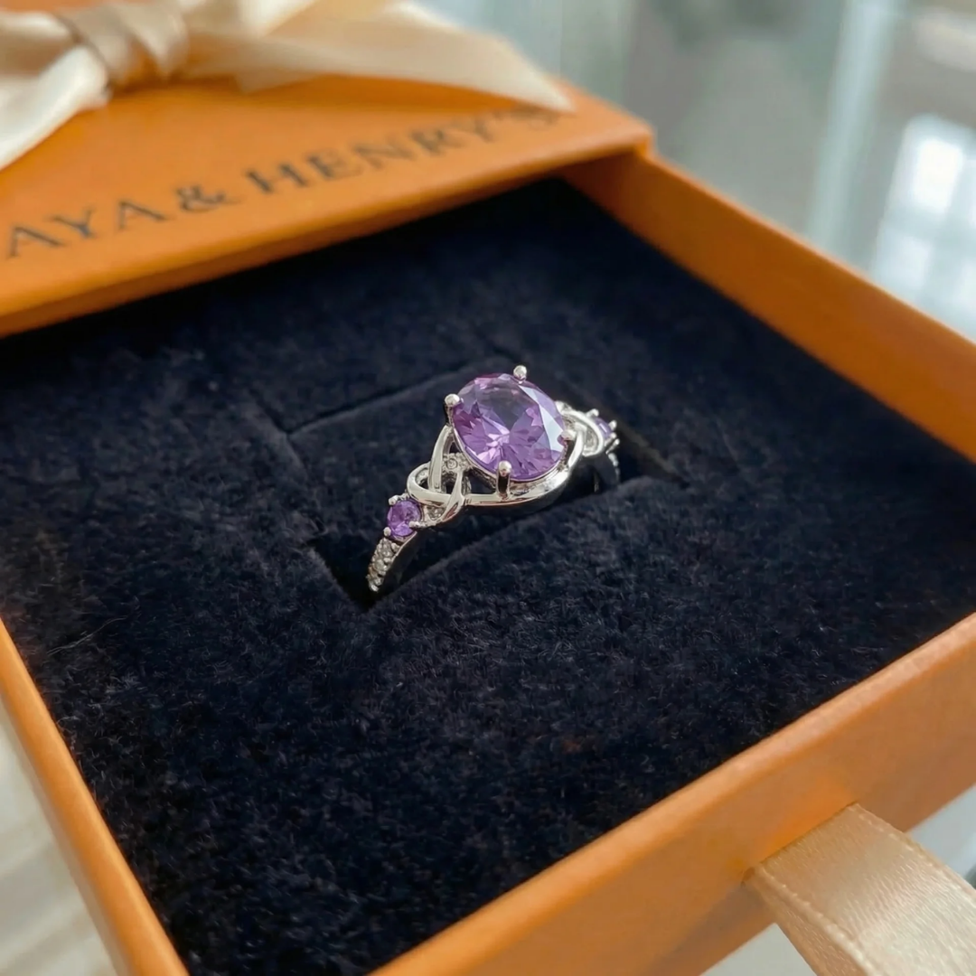 Bague Améthyste Nœud | Or Blanc