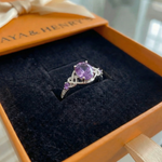 Amethyst Knot Ring | White Gold