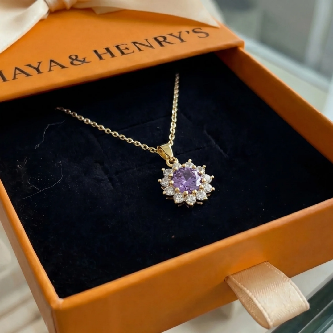 Collier Améthyste Tournesol | Or
