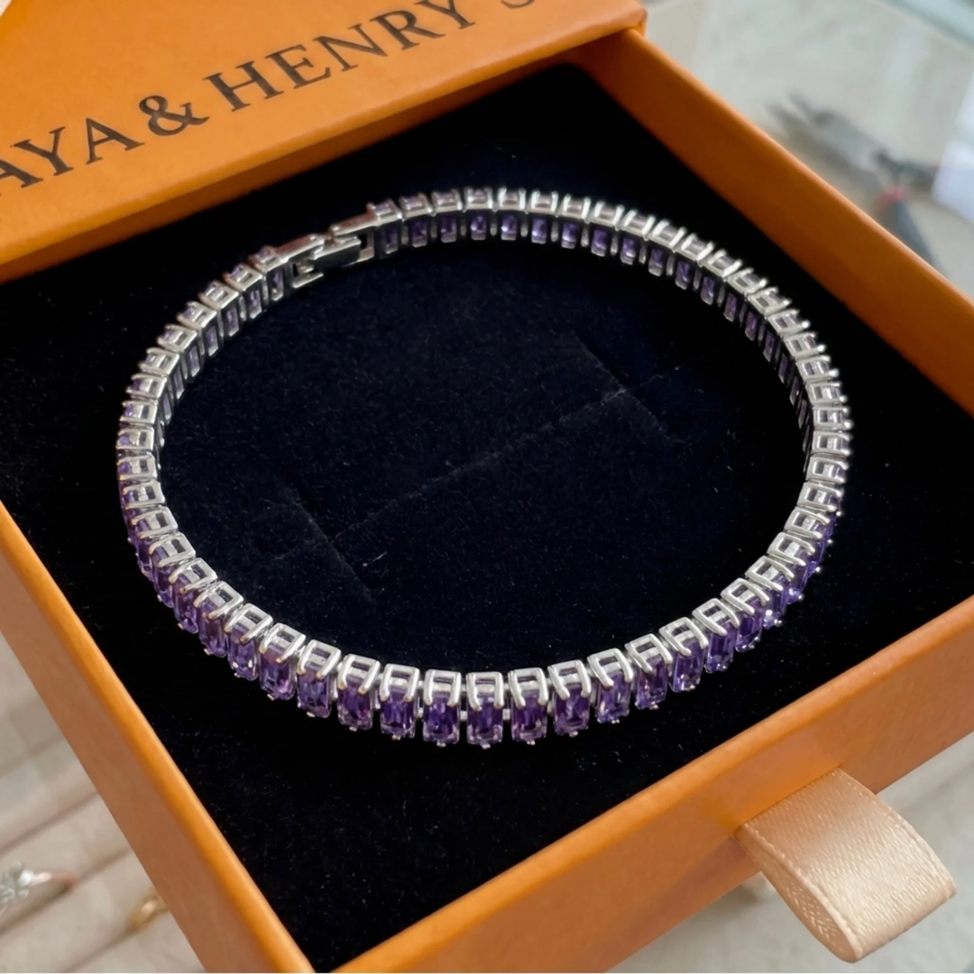 Bracelet Améthyste Vertéa Tennis | Or Blanc