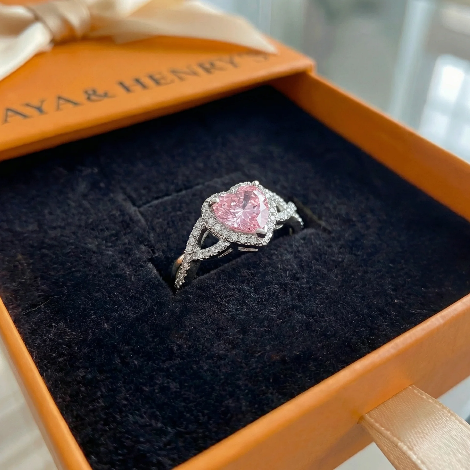 Bague Amour Torsadé Halo | Or Blanc