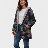 AURORA | MANTEAU FLEURI MARINE