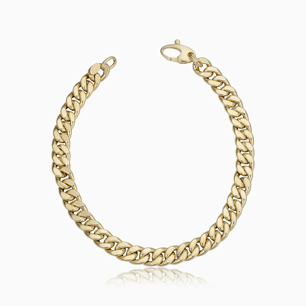 BRACELET CUBAIN | OR BLANC