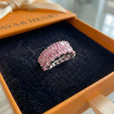 Blush Cascade Eternity Ring | White Gold