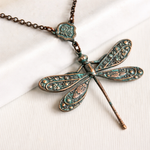 Bohemian Multicolored Beads Dragonfly Necklace