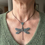 Bohemian Multicolored Beads Dragonfly Necklace