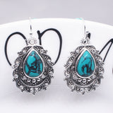 Bohemian Vintage Style Filigree Turquoise Pendant Earrings