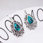 Bohemian Vintage Style Filigree Turquoise Pendant Earrings