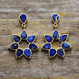 Bohemian Handcrafted Sea Sedient Jasper Stud Earrings