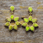 Bohemian Handcrafted Sea Sedient Jasper Stud Earrings
