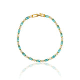 Natural Turquoise Stone Bracelet | Gold