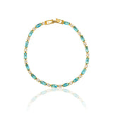 Natural Turquoise Stone Bracelet | Gold