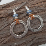 Vintage Bohemian Silver Plated Circle Earrings