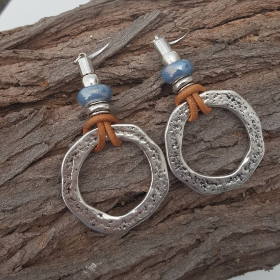 BOUCLES D'OREILLES VINTAGE BOHÈME CERCLE | ARGENT