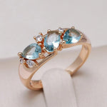 BAGUE ÉLÉGANT BLEU VINTAGE ZIRCONE | OR
