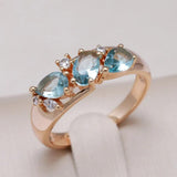 BAGUE ÉLÉGANT BLEU VINTAGE ZIRCONE | OR