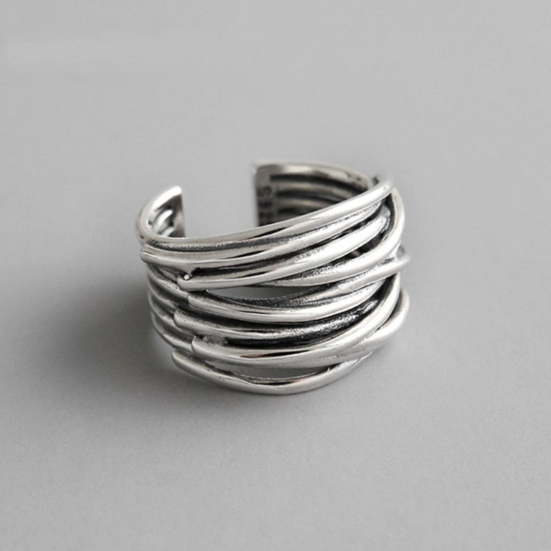 BAGUE RÉGLABLE SUPERPOSÉ | ARGENT