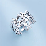BAGUE RÉGLABLE ARGENT FEUILLE