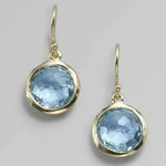 BOUCLES D'OREILLES VINTAGE BLEU INCRUSTÉ CRISTAL