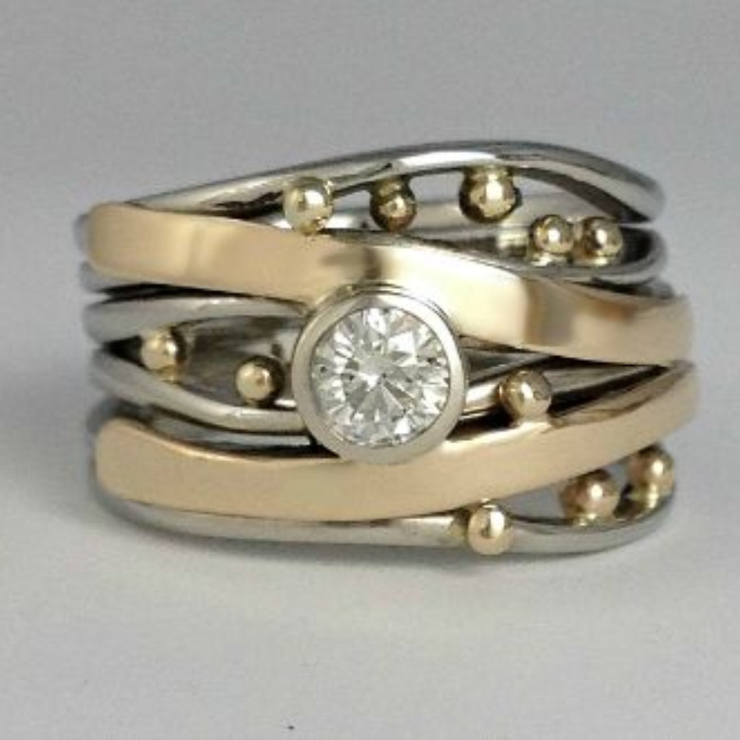 Deborah - Vintage Gold Plated Zirconia Ring