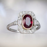 BAGUE VINTAGE ROUGE ZIRCONE ARGENT