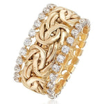 BAGUE VINTAGE DORÉ TRESSÉ ZIRCONE