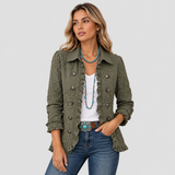 KAMBERLY | VESTE BOHO-CHIC FLORALE BRODÉE À VOLANTS