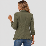 KAMBERLY | VESTE BOHO-CHIC FLORALE BRODÉE À VOLANTS
