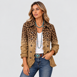 ELSPETH | BLAZER LÉOPARD OMBRÉ À VOLANTS