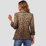 NAVARA | VESTE IMPRIMÉ LÉOPARD À VOLANTS