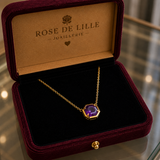 COLLIER AMÉTHYSTE SERTI PENDENTIF | OR