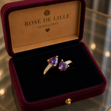 BAGUE NOCTIRA VIOLET CŒUR ENVELOPPANT | OR