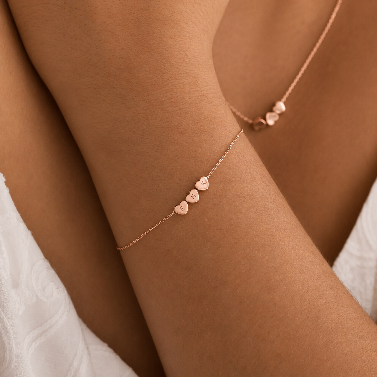 BRACELET INITIALE CŒUR PERSONNALISÉ