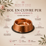 BIEN-ÊTRE ANIMAL — ÉCUELLE EN CUIVRE PUR ARTISANAL