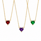 COLLIER AVEC UNE PIERRE DE NAISSANCE EN FORME DE CŒUR