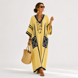 Caftan Malak Émeraude Rayures