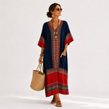 Caftan Inès Terracotta Rayures