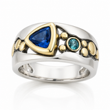 BAGUE UNIQUE VINTAGE BLEU CRISTAL
