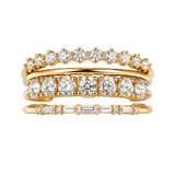 ENSEMBLE DE BAGUES VINTAGE ZIRCONE | DORÉ