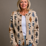 SARAH | GILET À MOTIF CHAT