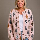 SARAH | GILET À MOTIF CHAT