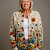 TANSY | PULL CARDIGAN FLEURI VINTAGE