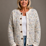 IVADELLE | GILET FLORAL TRICOTÉ VINTAGE