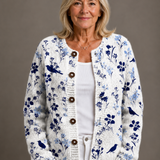 VYNORA | GILET FLEURI & OISEAUX VINTAGE