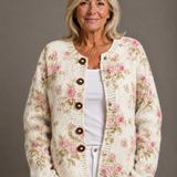 KERENSA | GILET FLORAL TRICOTÉ VINTAGE